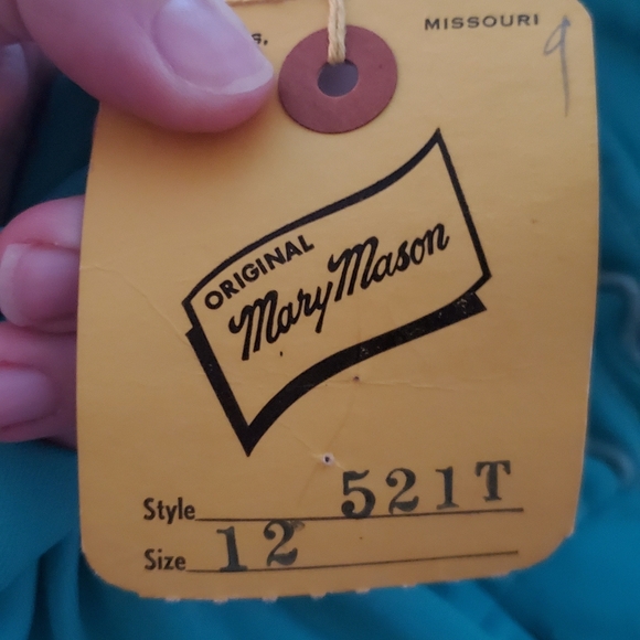 Vintage Mary Mason Green long sleeve dress 12 - Picture 5 of 11